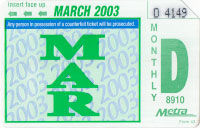 March 2003 monthly ticket
