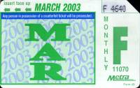 March 2003 monthly ticket