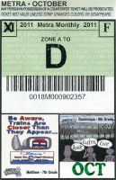 October 2011 monthly ticket