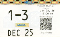 December 2025 monthly ticket