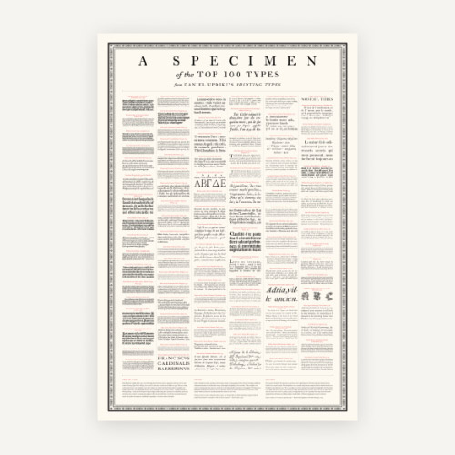 A Specimen of the Top 100 Types from Daniel Updike’s <em>Printing Types</em>